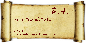 Puia Aszpázia névjegykártya